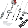 IKRA 4in1 Benzin Multitool IBKH 33-1| Rasentrimmer 43 cm | Freischneider Ø 25,5 cm | Teleskop Heckenschere 40 cm | Entaster 24 cm | inkl. Schutzbrille