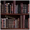 Wallario Möbelfolie Bücherregal mit alten Büchern rot|schwarz