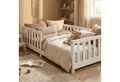 ecoMI Kinderbett mit Rausfallschutz inkl. Lattenrost, 90x200 & 80x160, Weiß & Natur, mit Rausfallschutz inkl. Lattenrost, 90x200 & 80x160, Weiß & Natur