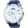 Tommy Hilfiger 1791349 Herren-Armbanduhr, Edelstahl-Gehäuse - Weiß/Blau