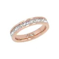 s.Oliver Ring Edelstahl Damen Ringe, mit Kristall, Roséfarben, Kommt in Schmuck Geschenk Box
