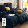 BEDELITE Bettwäsche 135x200 Baumwolle 4teilig - Bettbezüge 135x200cm 2er Set Dunkel Blau mit 2 Kissenbezüge 80x80 cm, Oeko-TEX Bedding weiche und kuschelige Bettwaren