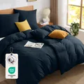 Bettwäsche 135x200 Baumwolle 4teilig  Bettbezüge 135x200cm 2er Set Dunkel Bla...