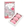 Woods of Windsor Rose Soap Bars, feuchtigkeitsspendende Seife mit Sheabutter, feine gemahlene Seife auf pflanzlicher Basis mit Noten von Rose Otto, Hand- und Körperseife, Echter Rosenduft 3 x 60g