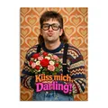 Postkarte NERD Küss mich, Darling Valentinstag Geschenk Karte Valentinskarte Pos