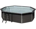 Aufstellpool WPC-Pool-Set Gre oval 525x386x124 cm inkl. Sandfilteranlage, Skimme