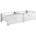 Ivol Doppel-Podest, Weiß, Metall, 54x31x127 cm, Waschküche, Waschmaschinenschrank