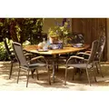 HARTMAN Raffaelo Garten-Essgruppe, xerix/natur, Alu/Teak, 6 Stapelsessel, 170x170cm