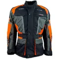 Roleff Herren Motorradjacke Textil – Protektoren, Belüftungssystem, wasserdicht, atmungsaktiv (DE/NL/SE/PL, Alphanumerisch, L, Regular, Regular, Schwarz/Neonorange)