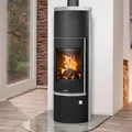 Justus Kaminofen wasserführend Faro Aqua 2.0 Holzofen Schwarz Speckstein 8,5 kW