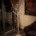 240x LED Trauer Weide Deko Baum Außen Beleuchtung Garten Stand Steh Lampe weiß