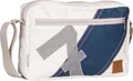 Umhängetasche Fender L, recyceltes Segeltuch, Weiß/Blau/Grau