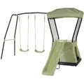Exit Toys Spielhaus, Grün, Natur, Schwarz, Holz, Metall, Kunststoff, 340x216x253 cm, SGS-geprüft, EN 71, CE, FSC 100%, Outdoor Spielzeug, Spielhäuser