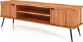 TV-Board Tula Kernbuche massiv 180x46x57 mit 2 Türen 2 Fächern und Riffelfront