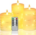 LED Kerzen, mit eingebetteten Lichterketten, 3-LED-Kerzen, mit 10-Tasten-Fernbed