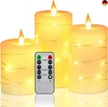 LED Kerzen, mit eingebetteten Lichterketten, 3-LED-Kerzen, mit 10-Tasten-Fernbed