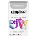 simplicol Textilfarbe expert Delfin-Grau 150 g | Perfektes Färbemittel für Textilien | Stofffarben waschfest für Baumwolle, Wolle & Seide | Farbpulver ideal für Batikfarben, Tie-Dye & Upcycling