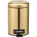 Kosmetik Treteimer Leman Gold Matt 3 L, Edelstahl, Gold, Edelstahl Rostfrei Gold, Polypropylen Schwarz - Gold - Wenko