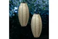 MARELIDA LED Lampion Solar Gartenlampions oval Blumenmuster beige 40cm Balkon Terrasse 2St., LED Classic, warmweiß (2100K bis 3000K)