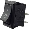 Wippschalter, Kippschalter, Geräteschalter, Mini-Wippenschalter 250V 6A 125V 10A AC, KCD1 schwarz rechteckig 19 x 13 mm, 2 Polig EIN/AUS