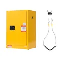 VEVOR Feuerlöschschrank feuerlöschfähiger brennbarer Lagerschrank (49,21 L) mit verstellbarem Regal, Feuerlöschschränke aus kaltgewalztem & verzinktem Stahl, Gelb Schutzschrank Gefahrstoffschrank
