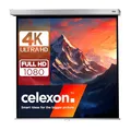 celexon Professional Plus Rollo-Leinwand 65" | 120x120 cm 1:1 | manuell ausziehbare 4K, Full-HD Beamer-Leinwand für Büro-Präsentationen & Heimkino-Projektionen | Wand- & Deckenmontage