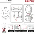 Spirella WC Sitz Toilettendeckel Harry mit Absenkautomatik und auf Knopfdruck abnehmbar zur Reinigung in Anthrazit – Easy Fix Clip System
