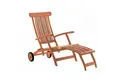deVries Gartenlounge-Sessel deVries Deckchair FLORES aus Teakholz Premium Gartenliege mit Rädern