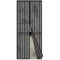 Sekey 90 x 210cm Magnet Fliegengitter Tür Vorhang für Holz, Eisen, Aluminium Türen und Balkon. Einfache Installation Schwarz - Schwarz