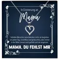 22Feels Schmuckset In Erinnerung An Mama Trauer Andenken Kondolenz Geschenk Halskette, Echt-Silber 925/000, Karte Made In Germany silberfarben