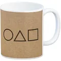 speecheese Tasse Kaffeebecher mit Serienmotiv Tintenfisch Kreis Dreieck Viereck