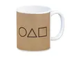 speecheese Tasse Kaffeebecher mit Serienmotiv Tintenfisch Kreis Dreieck Viereck