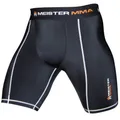 Meister MMA Kompressions-Rush-Fight-Shorts mit Cup-Tasche - Schwarz - XX-Groß (XXL) (38-39)