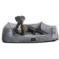 tierlando® Tierbett Orthopädisches Hundebett FRANKLIN Kuscheliger Teddy-Stoff - Hundesofa grau 130 cm x 100 cm