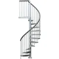 Dolle Aussentreppe Gardenspin 246-282cm Geschosshöhe 11 Stufen Metall gelocht Aussen-Ø125cm