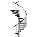 Dolle Aussentreppe Gardenspin 246-282cm Geschosshöhe 11 Stufen Metall gelocht Aussen-Ø125cm