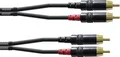 Cordial CFU 0,9 CC Audio Adapterkabel [2x Cinch-Stecker - 2x Cinch-Stecker] 0.90m Schwarz