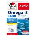 Doppelherz Omega-3 1400 mg - Hochdosiertes Omega-3-Konzentrat plus Vitamin E - Hoher Gehalt an Omega-3-Fettsäuren EPA & DHA - 30 Kapseln