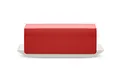 Alessi Mattina BG04 R - Design-Butterdose aus Porzellan mit Deckel aus Edelstahl 18/10, mit Epoxidharz Gefärbt, Rot