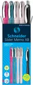 Schneider Slider Memo Kugelschreiber farbsortiert 0.7 mm Schreibfarbe: Blau, 4 St. + GRATIS 1 Schneider Slider Rave XB black
