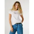 Pepe Jeans T-Shirt NEW VIRGINIA mit Logo-Print weiß XS (34)