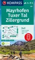 KOMPASS Wanderkarte 037 Mayrhofen, Tuxer Tal, Zillergrund 1:25.000 | Buch | 9783