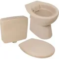 Calmwaters Stand-WC Spülrandlos Set WC-Sitz Absenkautomatik Spülkasten Beige-Bahamabeige 99000181