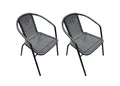 LC Garden »Garvista« 2er Stuhl Set Bistrostuhl Stapelstuhl in schwarz, Terassenstuhl, stapelbarer Gartenstuhl mit Stahlgestell, Pulverbeschichtet
