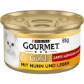 Katzenfutter Nass 12x85g Huhn Leber Gourmet Gold Zarte Häppchen Futter