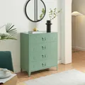 [en.casa] Kommode Hämeenlinna Metallschrank mit 4 Schubladen Mehrzweckschrank Stahl Wohnzimmer Büro Industrial Aktenschrank 80 x 40 x 92 cm Mattgrün