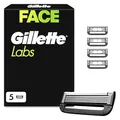 Gillette Labs Rasierklingen Herren, 5 Original Ersatzklingen, Klingen für Männer Kompatibel mit Allen Gillettelabs Rasierern (Inkl.Heated Razor) — Schwarz