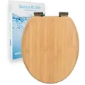 sanicomfort Bambus WC-Sitz Mit Absenkautomatik – Toilettendeckel Aus Echtholz, Soft-Close, Belastbar Bis 150 kg, Universell Passend, light