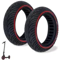8,5 Zoll Scooter Reifen 50/75-6.1, Elektro Scooter Vollgummireifen 8 1/2 x2, Elektroroller Vollgummi Reifen, 8.5 Zoll Roller Gummireifen Tubeless für Xiaomi M365 Ersatzräder, 2 Stück Ersatzreifen