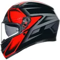 AGV K3 Compound, Integralhelm - Schwarz/Rot - XL